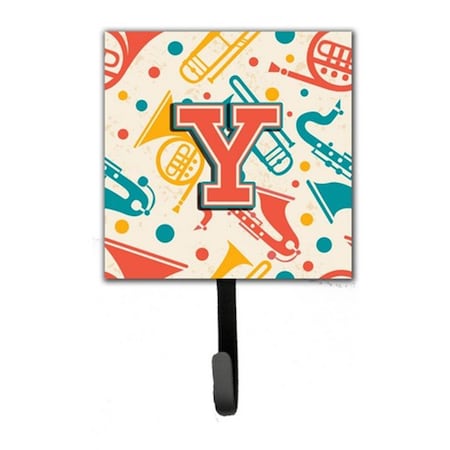 Jensendistributionservices Letter Y Retro Teal Orange Musical Instruments Initial Leash & Key Holder MI1658904